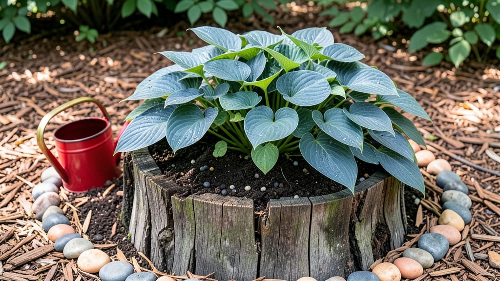 How to Make a Tree Stump into a Planter: Upcycled Garden Art With Built-In Irrigation