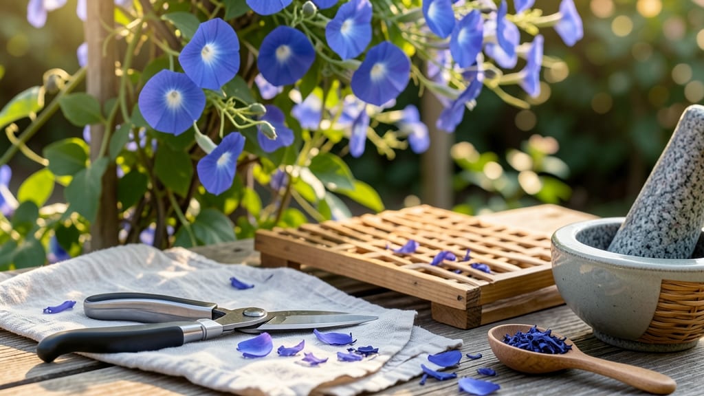 How to Dry Butterfly Pea Flower for Tea: Sunlight-Cured Vibrant Blue-Green Brew