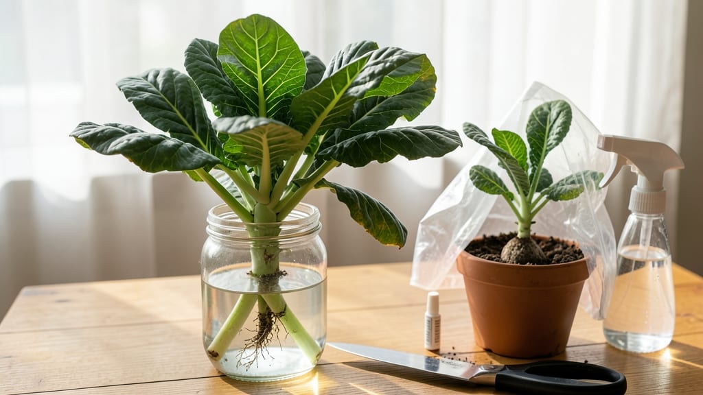 How to Grow Collard Greens From the Stem: Root Revival in Water in 7 Days