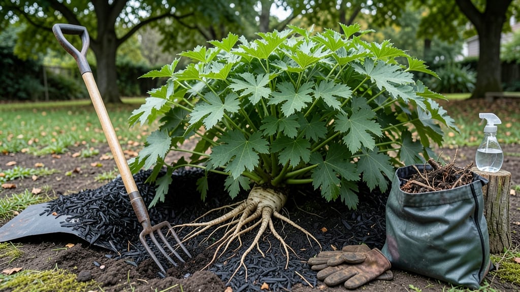 Horseradish Eradication: Boiling Water and Vinegar Barrier for Good
