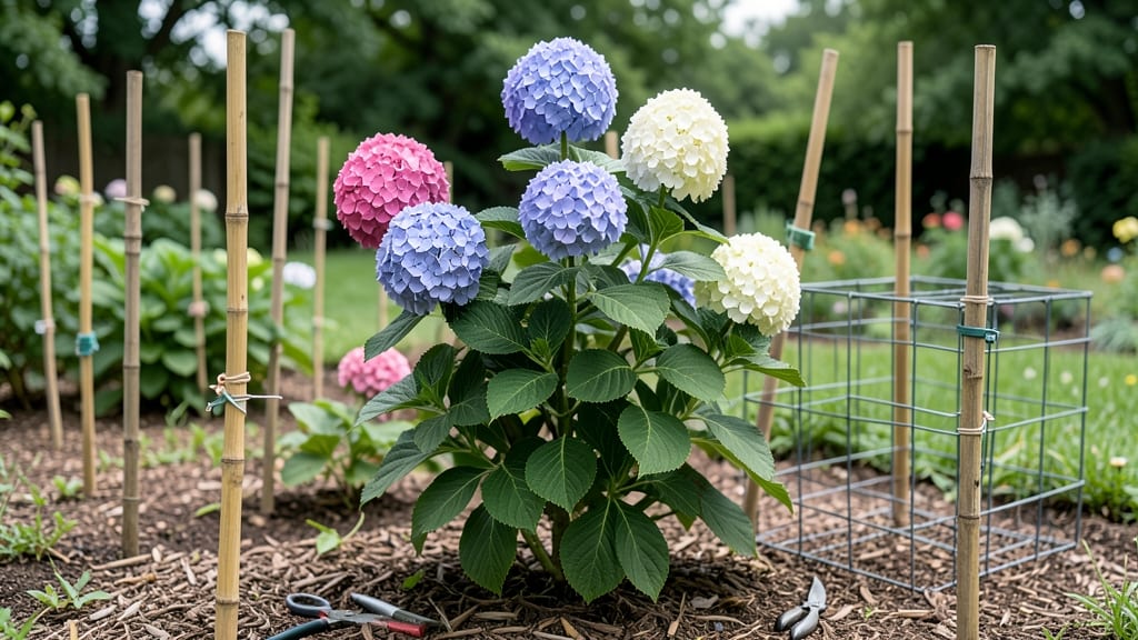 How to Keep Hydrangeas Upright: Heavy Weight Trick for Instant Support