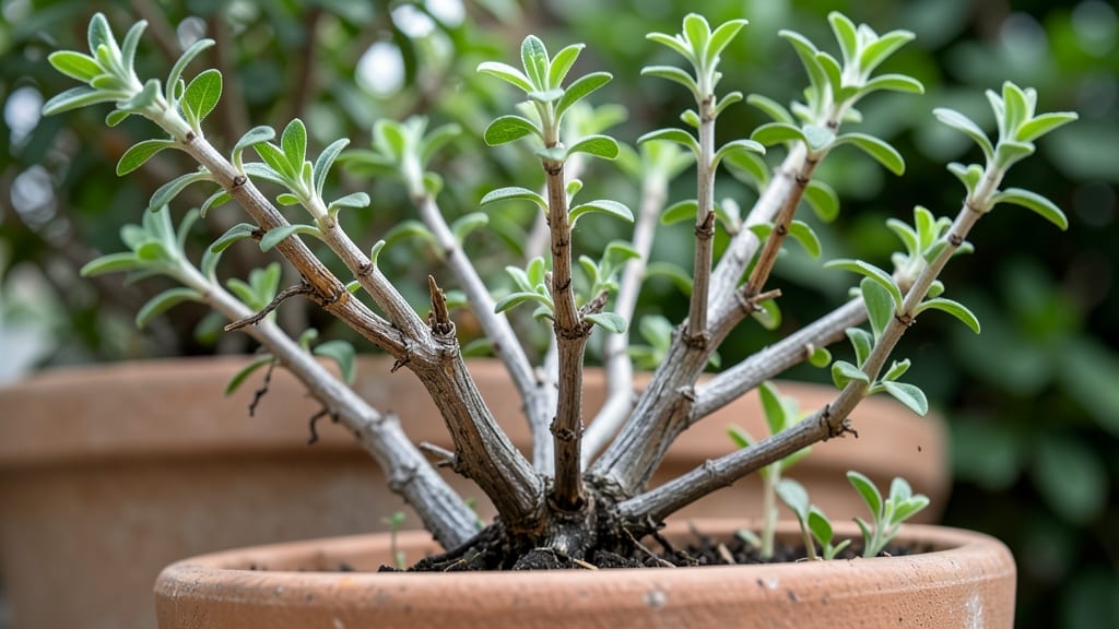 Rejuvenating Overgrown Thyme Through Renewal Pruning