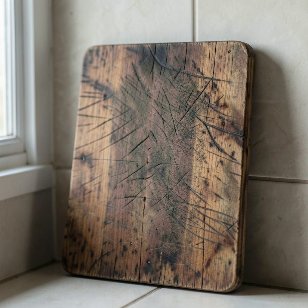 The wooden cutting board