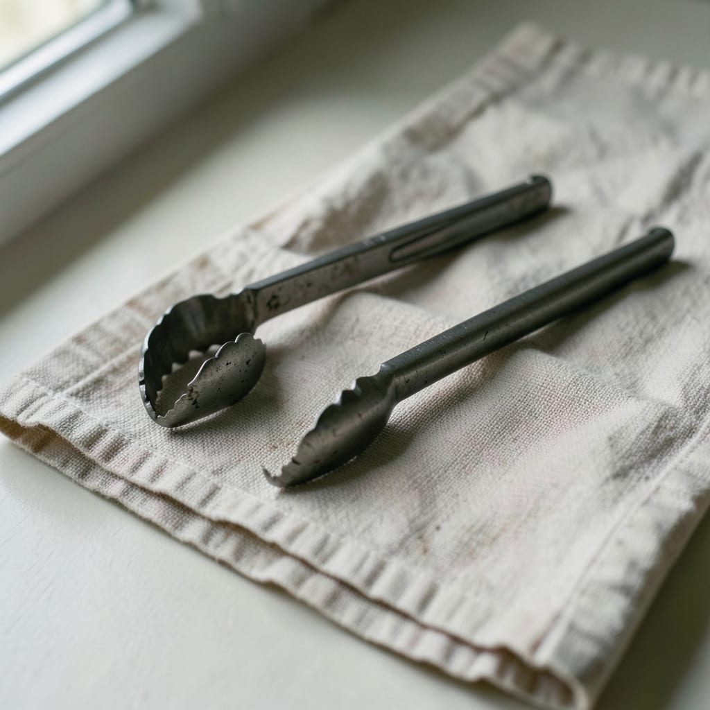 The metal tongs