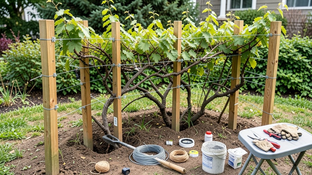 How to Build a Muscadine Grape Trellis: Sturdy Frame for Heavy Vines and Sunlight Optimization