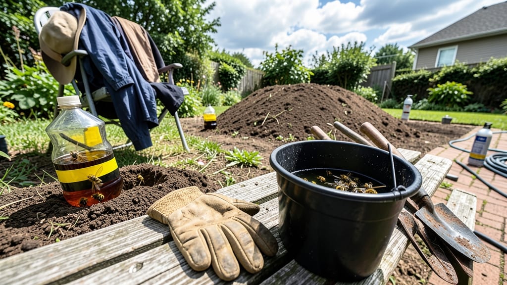 How to Get Rid of Ground Burrowing Yellow Jackets: Boiling Water Barrier That Smothers Nests Permanently